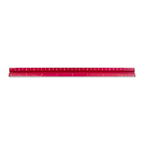 Alumicolor 3050-4 Aluminum Architect Solid Drafting Scale, 12IN, Red - color: Red, size: 12 Inch, style: Architect