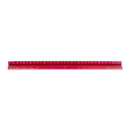 Alumicolor 3050-4 Aluminum Architect Solid Drafting Scale, 12IN, Red - color: Red, size: 12 Inch, style: Architect