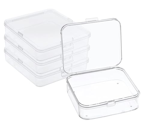 DUOFIRE Plastic Box Organizer, Small Storage Containers, Square 4 Pack - size: Square x 4 Pack