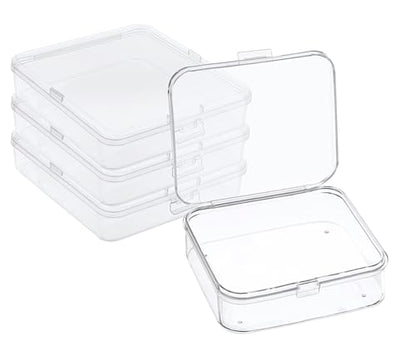 DUOFIRE Plastic Box Organizer, Small Storage Containers, Square 4 Pack - size: Square x 4 Pack