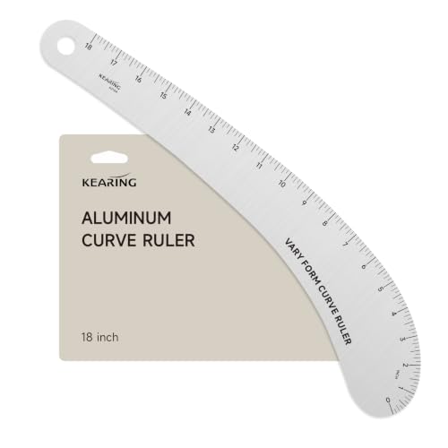 18" Aviation Aluminum Hip Curve Ruler - Dual Sided Sewing Tool | french curve ruler for pattern making 18" curve ruler with dual-sided scales for left & right hand - style: 6218A(18")