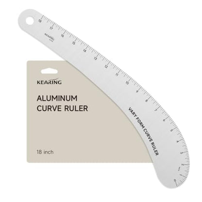 KEARING 18" Aviation Aluminum Hip Curve Ruler - Dual Sided Sewing Tool - style: 6218A(18")