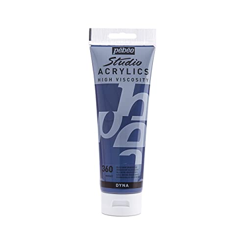 PEBEO Studio Acrylics High Viscosity, Fine Acrylic, 250 ml - Iridescent Blue Black, 8.45 Fl Oz (Pack of 1) - color: Iridescent Blue Black, size: 8.45 Fl Oz (Pack of 1)
