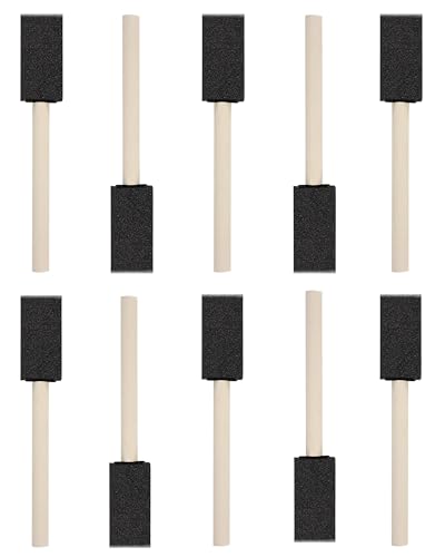 WAFJAMF 10 Pack Poly Foam Paint Brushes 1 Inch Sponge Painting Set Black - size: 10 Pcs