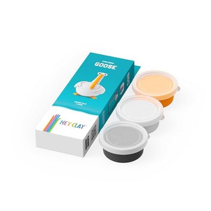 HEY CLAY Modelling Air-Dry Clay with Fun Interactive App - Non-Toxic, Non-Stick Modeling Clay Crafts Set for Kids Ages 3 to 8-3 cans (Farm Birds: Goose) - color: Goose