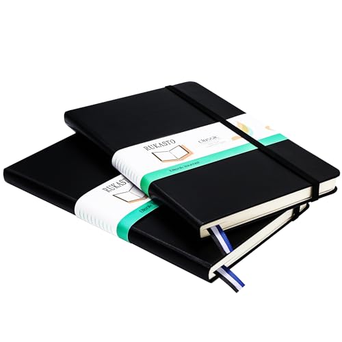 Hardcover Notebook Blank Journal Sketchbook for Drawing, Medium 5.5 by 8.4 Inch, 100 GSM Thick Paper (Black, Plain) - color: Black