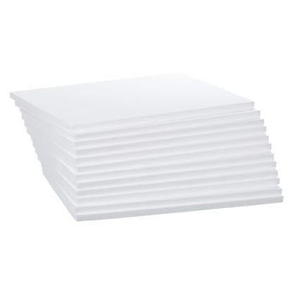 Crafare 12 Pack Craft Foam Blocks 16x12x0.5in Styrofoam Sheets for Crafts | Ideal for school art, sculpting, floral, modeling & centerpieces. These polystyrene boards cut easily.