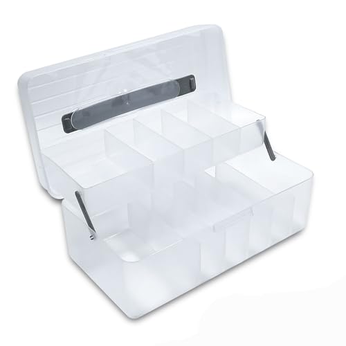 Bandage Organizer, 2 Pack | With Lid and Handle, Plastic Storage Container, For First-Aid Supplies, Holds Strips, Wraps, Swabs - size: 2 Pack