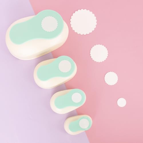 Craftelier - Scalloped Circle Punch 2" (5 cm) Diameter | Hole puncher, scrapbooking and crafts projects, lever punch, for paper and cardstock, size 4.33 x 3.14 x 2.75 in - size: Pack of 1: 2" Diameter