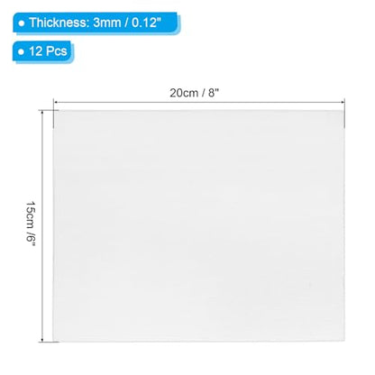 PATIKIL 6x8 Canvas Boards for Painting, 12 Pack 100% Cotton Square Triple Primed Stretched Blank Art Canvas Panel Bulk Thin for Acrylic, Oil, Tempera Paints, White - size: 6x8inch
