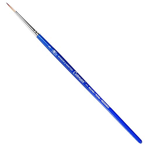 Winsor & Newton Cotman Watercolor Brush, Series 111, Synthetic, SH #3 | Synthetic, Short Handle, Nickel Plated Brass Ferrule, Easy Cleaning, Blend of Thick & Thin Fibers - size: SH #3, style: Series 111 Round