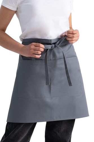 Chef Works Unisex Half Bistro Server Apron - color: Gray
