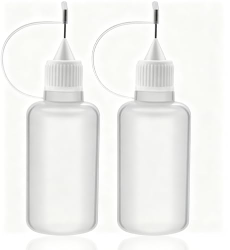 2pc 5ml Precision Needle Tip, Empty Dropper Plastic Bottles, glue needle applicator, Applicator DIY Quilling Tool Squeeze Bottle for Paper Quilling DIY Craft