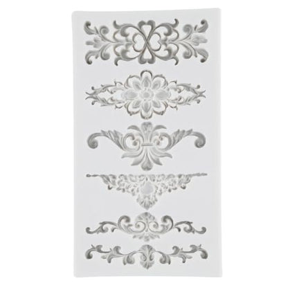 Baroque Silicone Mold Baroque Scroll Relief Polymer Clay Molds | Baroque Curlicues Scroll Lace Mold DIY Craft Epoxy Resin Casting Air Dry Polymer Clay Jewelry Making Crafts Tools - color: Style A