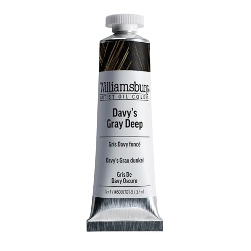 Williamsburg Artist Oil Colors, Davy's Gray Deep, 37 ml Tube | Artist grade oil paint delivering rich texture, high pigment load, and distinctive handmade character. - color: Davy's Gray Deep, size: 1.25 Fl Oz (Pack of 1)