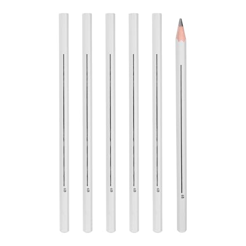 PATIKIL 6B Graphite Pencils for Drawing, 6Pcs Sketching Pencils Wood Art Supplies Set Hexagonal Pen Break-Resistant Lead for Painting Sketching Artist Design - style: 6B