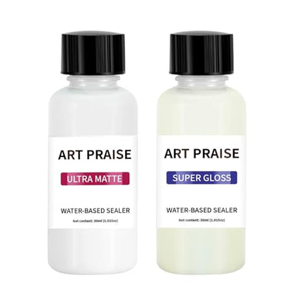 Premium Air Dry Clay Varnish Set, Matte & Gloss Finish, Air Dry Clay Glaze for Pottery and Acrylic Paint, Colourless, High Gloss & Scratch Resistant (30ml Each)
