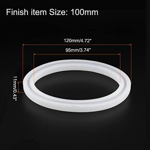 HARFINGTON Bracelet Mold Bangle Ring Mold Silicone Round Epoxy 100mm Wristlet Keychains Mold for DIY Resin Bangle Bracelet Car Key Chain Jewelry Making - size: 95mmx120mm