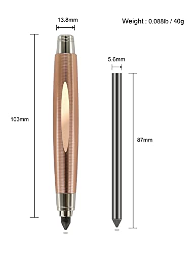 WSD Sketch Up 5.6mm Mechanical Pencil Mechanical Clutch with Built Sharpener (Gold) - color: gold