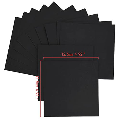 4.9x4.9 Inches Black Paper Sketchbook,30Sheets Tearable Small Sketchbook | 110LB / 180 GSM Premium Heavyweight Paper Sketchbook,Art Sketch Book for Pencil, Pastel, Gel Pen, Charcoal, Metallic Marker - color: 1-4.9x4.9 inch-180gsm-blcak paper