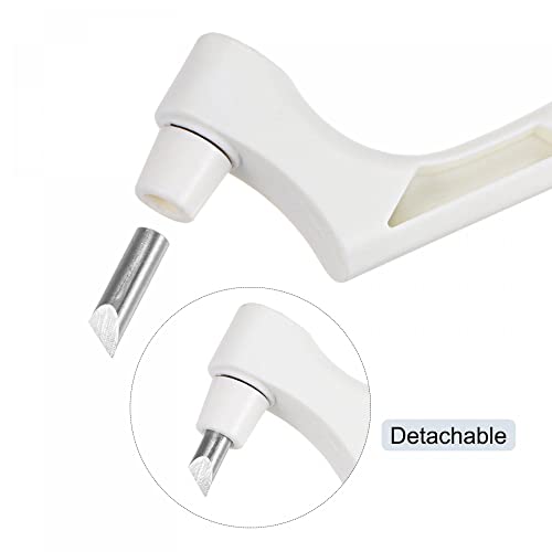 uxcell Craft Cutting Tools, 360 Degree Rotating Blades Stainless Steel Cutter with 15 30 45 Degree Blade for DIY Crafts Stencils Scrapbooks, White - color: White