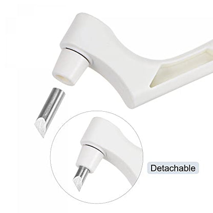 uxcell Craft Cutting Tools, 360 Degree Rotating Blades Stainless Steel Cutter with 15 30 45 Degree Blade for DIY Crafts Stencils Scrapbooks, White - color: White