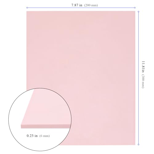 YUENPUN 6 PCS 8 x 12 Inch Rubber Carving Blocks Whit A3 Cutting Mat, Linoleum Blocks for Stamp Carving, DIY Printmaking (Pink)