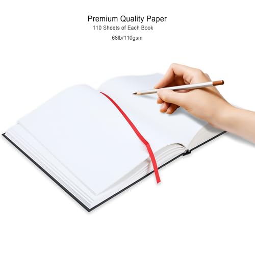 Kalour Hardcover Sketch Book,8.5“x11,Pack of 2, 220 Sheets (68lb/110gsm),Acid Free Art Sketchbook, Artistic Drawing Painting Writing Paper for Kids Adults Beginners Artists