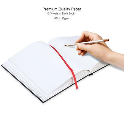 Kalour Hardcover Sketch Book,8.5“x11,Pack of 2, 220 Sheets (68lb/110gsm),Acid Free Art Sketchbook, Artistic Drawing Painting Writing Paper for Kids Adults Beginners Artists
