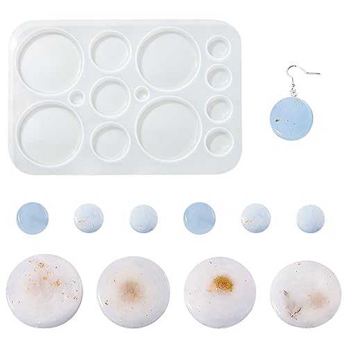 5 Pcs Jewelry Resin Molds Silicone Round Resin Casting Molds Epoxy Molds Silicone Round for DIY Crafting Supplies - color: 5pcs-176x120x8.5mm-round resin silicone mold