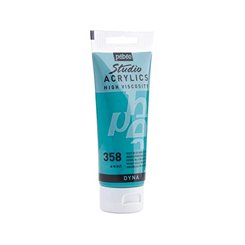 Pébéo 832-353 - Studio Acrylics Fine Acrylic - Acrylic Paint - Iridescent Acrylic - Iridescent Green Blue - Iridescent Green Blue 100ml/3.38oz - color: Iridescent Green Blue, size: 3.38 Ounce (Pack of 1), style: Acrylics Color