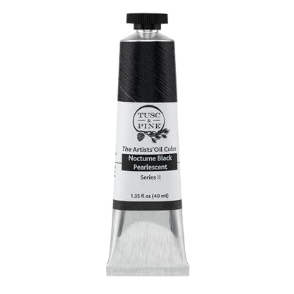 Tusc & Pine Artist Oil Paint - Nocturne Black Pearlescent, 40 ml, Non-Yellowing, Rich & Creamy Consistency, Maximum Pigment Load, Small Batch Milled Oil Paints Made in the USA - color: Nocturne Black Pearlescent, size: 1.35 Fl Oz (Pack of 1)