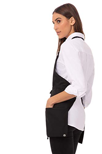 Chef Works Unisex Three Pocket Apron - color: Black, 2 Pack