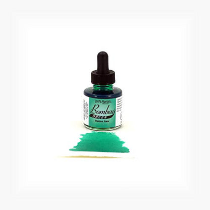 Dr. Ph. Martin's Bombay India Ink (4BY) Ink Bottle, 1.0 oz, Green, 1 Bottle