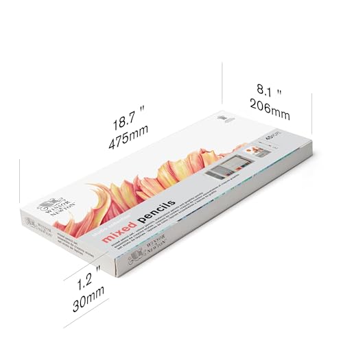 Winsor & Newton Studio Collection, Mixed Pencil Box Set, 45 piece | 24 Watercolor Pencils, 12 Color Pencils & 6 Graphite Pencils; Includes Watercolour Brush, Sharpener & Paper Pad - style: 45 Piece Mixed Pencil Set