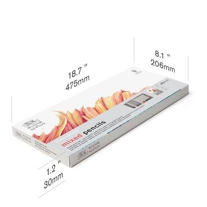 Winsor & Newton Studio Collection, Mixed Pencil Box Set, 45 piece | 24 Watercolor Pencils, 12 Color Pencils & 6 Graphite Pencils; Includes Watercolour Brush, Sharpener & Paper Pad - style: 45 Piece Mixed Pencil Set
