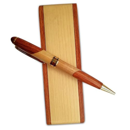 Luxury Wood Ballpoint Pen Set & Fancy Pen Box for Men Gift Desk Nice Pens - color: Ballpoint pen