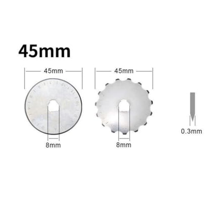 16pack Rotary Cutter Blades for Fabric, 45mm/1.77inch Circle Round Edge Rotary Replacement Blades 8 Refill Steel & 8 Titanium Coated Rotary Knife for Arts Crafts Scrapbooking Sewing Cutting Paper - color: Set 6 - 16pack