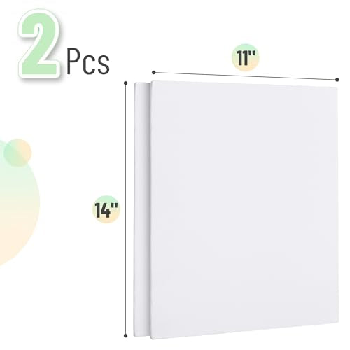 Mr. Pen- Canvas Panels, 2 Pack, 11x14 Inches | Triple Primed for Oil & Acrylic Paints, Canvas Boards for Painting, Painting, Blank Canvas for Painting, 3mm Thickness - size: 11x14 Inches, 2 Pack
