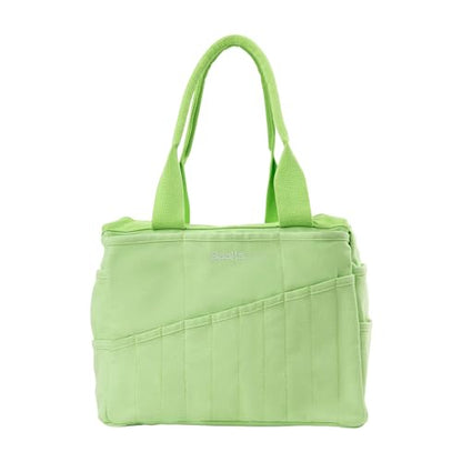 Soolla Studio Bag: Art Supply Storage Organizer & Pottery Tool Bag, Washable Tote, Yarn Bag, Crochet, 30 Pockets, 15+ Colors - color: Lime Drip