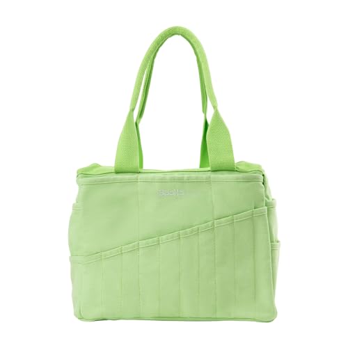Soolla Studio Bag: Art Supply Storage Organizer & Pottery Tool Bag, Washable Tote, Yarn Bag, Crochet, 30 Pockets, 15+ Colors - color: Lime Drip