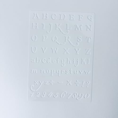 12 Pcs Letter Number Symbol Stencils, 7 x 5 Inch Reusable Templates for Diary, Planner, Scrapbook & School Projects - color: 12 Letter Number