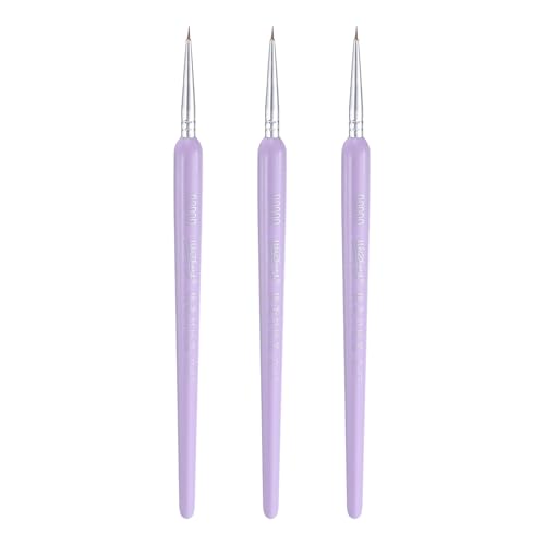 HARFINGTON 3pcs Detail Paint Brushes 5mm Pointed Tip Nylon Hair Miniature Painting Brush for Watercolor Oil Acrylic Painting(00000#), Purple - color: Purple, size: 00000# 5mm