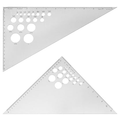 2 Pcs Aluminum Calibrated Drafting Triangle 12 Inch Engineering Scale 30/60 & 45/90 Degrees Triangle Ruler for Drafting, Design, Woodworking, Office Supplies, and Architecture