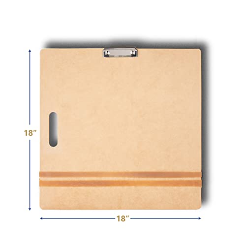 Falling in Art 18x18 Sketch Board with Sturdy Clip &Rubber Bands | Professional Art Drawing Board, Portable Artists Clipboard for Classroom and Studio Drawing - size: 18X18"