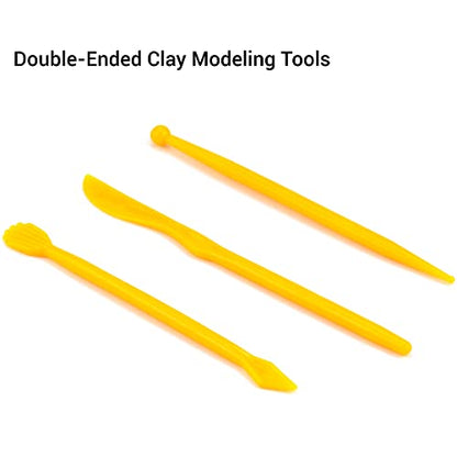 14 Pieces Clay Modeling Tool Kit Plastic Reusable Double-Sided Ceramic Pottery Tools for Shaping and Sculpting Clay Decorating Sticks Supplies Kit for Beginners