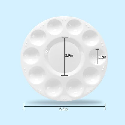 Hulameda 12pcs Paint Tray Palettes,Plastic Paint Pallets for Kids to Paints | Paint Palette for Students to Painting on School Project or Art Class - color: 12pcs