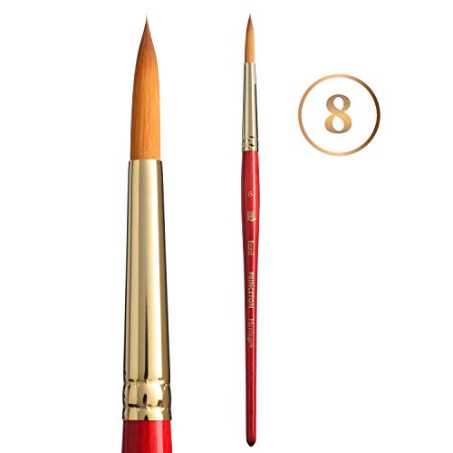 Princeton Heritage Round Brush, Synthetic, Short Handle, Size 8, 1 Count - size: Size 8