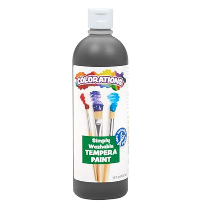Colorations Paraben-Free Washable Tempera Paint for Kids, 16 oz Bottles - color: Black