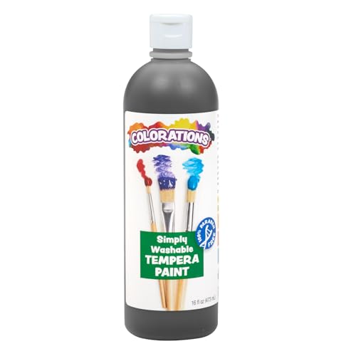 Colorations Paraben-Free Washable Tempera Paint for Kids, 16 oz Bottles - color: Black